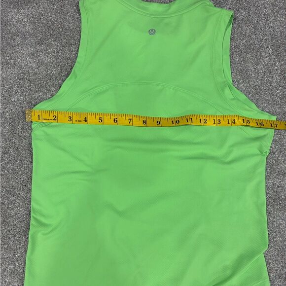Lululemon Neon Green Sleeveless Half Zip Tank Top – Sz 6 - Picture 3 of 3